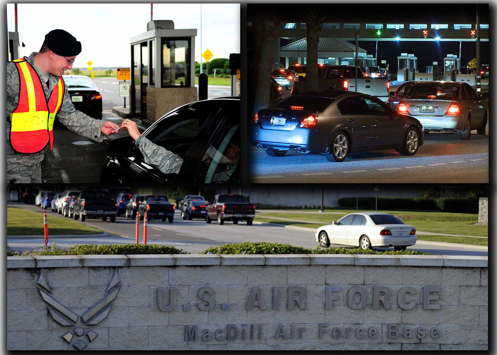 Each day, more than 17K personnel are trying to report for duty at MacDill Air Force Base, Fla. According to Air Force Smart Operations of the 21st Century, on average, an estimated 7.4K common access cards are scanned for gate entry between 6 a.m. and 8:30 a.m. (U.S. Air Force graphic illustration by Senior Airman Shandresha Mitchell/Released)