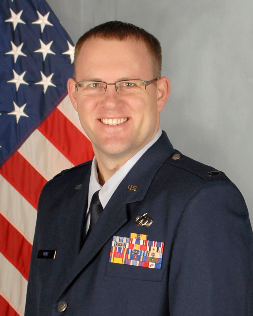 1st Lt. Adam Punt, 114th Comptroller Flight budget officer, native of Stickney, S.D., was selected as the 114th Fighter Wing Outstanding Lieutenant of the Year for 2014. (National Guard photo by Senior Master Sgt. Nancy Ausland/Released)