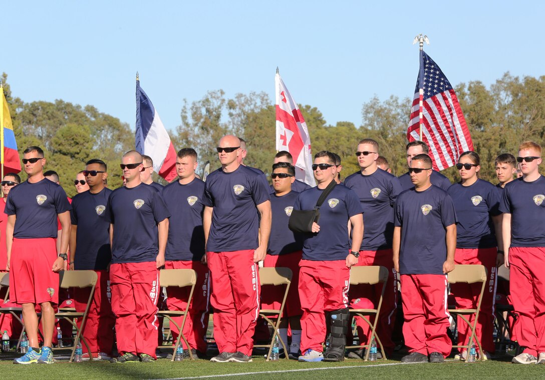 The Wounded Warrior Regiment celebrated the start of the 2015 Marine Corps Trials with its opening ceremony at Paige Fieldhouse, March  5. The Marine Corps Trials were established to promote the health and wellness of wounded, ill, and injured Marines and Sailors. The 267 athletes participating will compete in eight different sports including archery, shooting, swimming, cycling, track and field, wheelchair basketball and sitting volleyball.