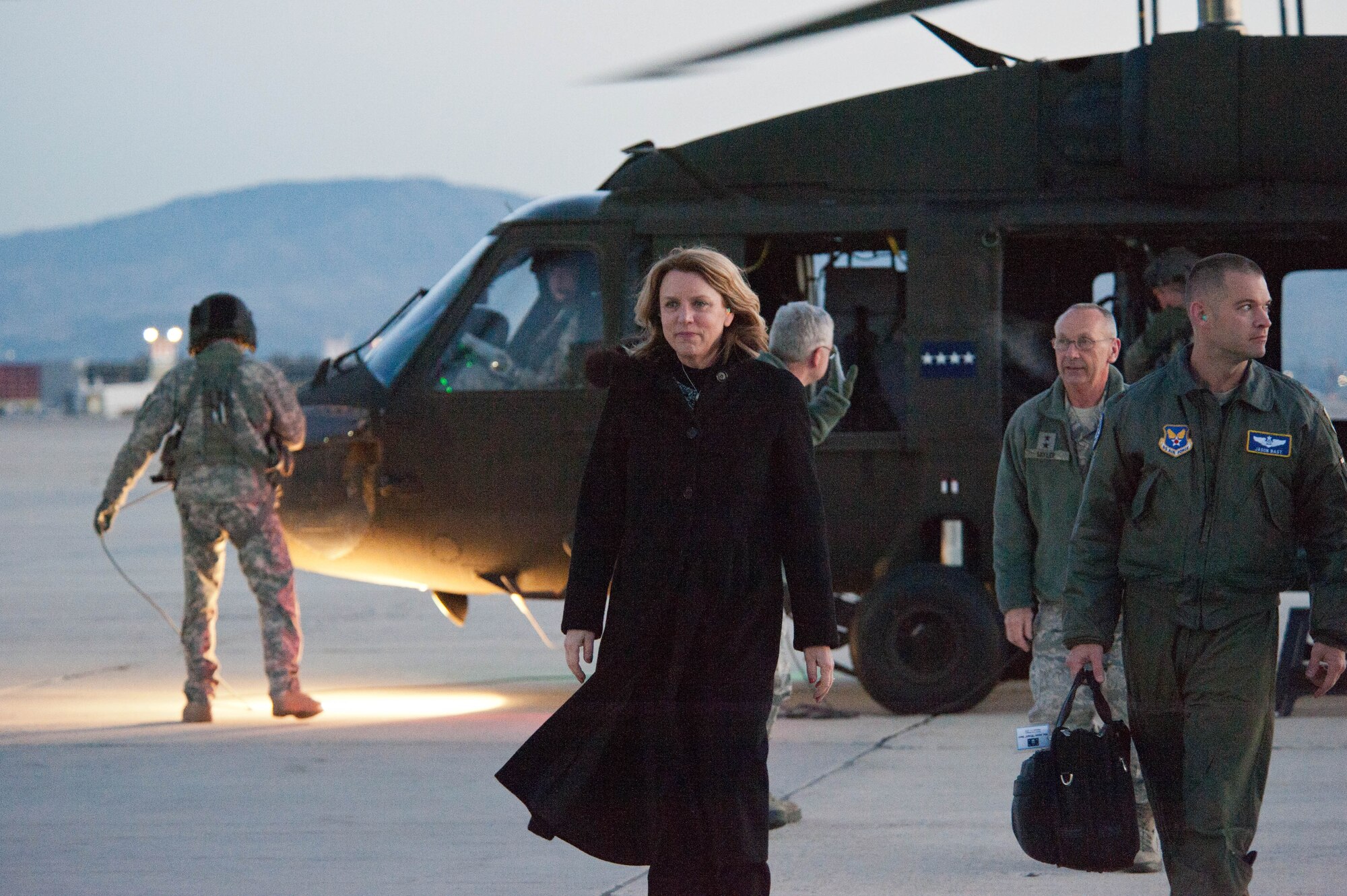 Secretary of the Air Force Deborah Lee James visits 124th Fighter Wing and Gowen Field, in Boise, Idaho, Feb. 19, 2015. (Air National Guard photo by Tech. Sgt. Sarah Pokorney)