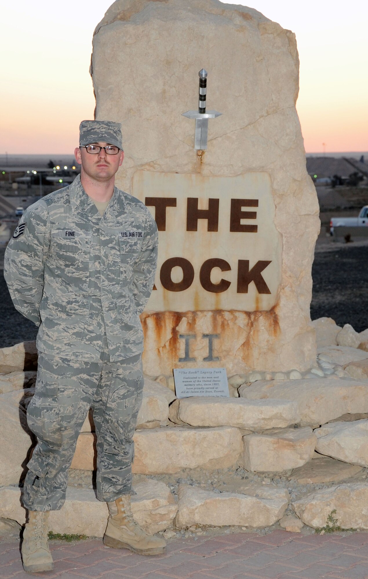 This week's Rock Solid Warrior is Staff Sgt. Quinton Fine, the Operations Flight NCO in charge at387th Expeditionary Support Squadron Civil Engineer Section. The Milfay, Oklahoma, native is deployed from the 7th Civil Engineer Squadron at Dyess Air Force Base, Texas.
