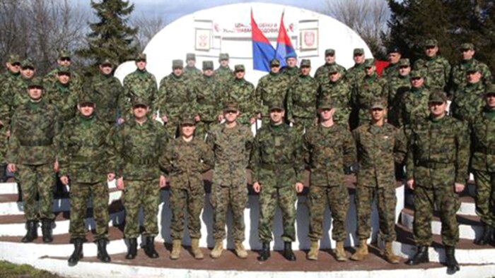 Senior noncommissioned officers from the Serbian Armed Forces attending a NCO Workshop worked with four U.S. Marines with Black Sea Rotational Force to share information about the noncommissioned officer rank at the Serbian Armed Forces Training Center Pancevo, March 3 through 6, 2015. These military-to-military engagements between the U.S. and Serbian militaries allow for a greater understanding in Serbia’s effort toward NATO interoperability in the area of leader development.