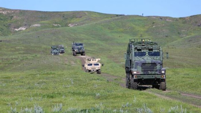 Marines with 2nd Platoon, Truck Company, Headquarters Battalion, 1st Marine Division conduct a convoy operations training exercise aboard Marine Corps Base Camp Pendleton, California, March 3, 2015. The training exercise is designed to prepare the platoon’s junior Marines for convoy operations if they are in a deployed environment. 