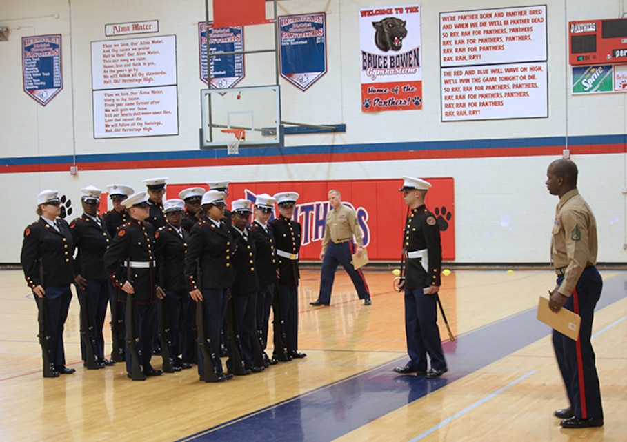 Marine Corps JROTC units strut their stuff in drill competition > 4th