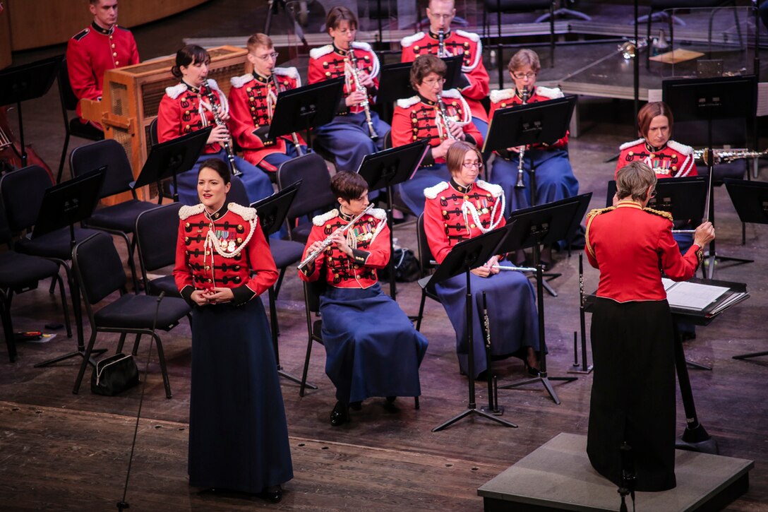 March 8, 2015, at Rachel M. Schlesinger Concert Hall and Arts Center in Alexandria, Va., the Marine Band performed the concert "From the Land of the Northern Lights" featuring music by Scandinavian composers. (U.S. Marine Corps photo by Staff Sgt. Brian Rust/released)
