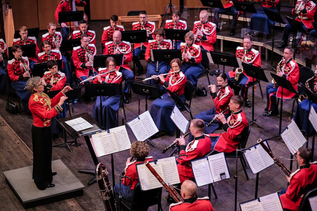 March 8, 2015, at Rachel M. Schlesinger Concert Hall and Arts Center in Alexandria, Va., the Marine Band performed the concert "From the Land of the Northern Lights" featuring music by Scandinavian composers. (U.S. Marine Corps photo by Staff Sgt. Brian Rust/released)
