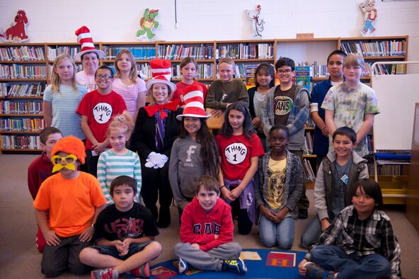 Susie Galea, mayor of Alamogordo, NM, read three stories to the fifth grade class of Holloman Elementary School, March 6, at Holloman Air Force Base, NM. Read Across America as a week-long celebration of reading in honor of Dr. Seuss’s birthday. This was Galea’s first year volunteering to read to students. “I think is it wonderful that they (National Education Association) carve a week out just for reading,” said Galea. (U.S. Air Force Photo by Staff Sgt. E’Lysia A. Wray/Released)