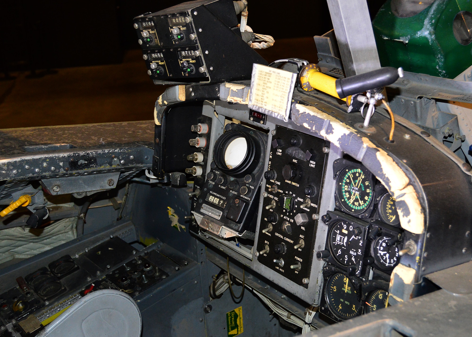 DAYTON, Ohio -- Martin B-57B Canberra rear cockpit view in the Southeast Asia War Gallery at the National Museum of the U.S. Air Force. (U.S. Air Force photo by Ken LaRock)