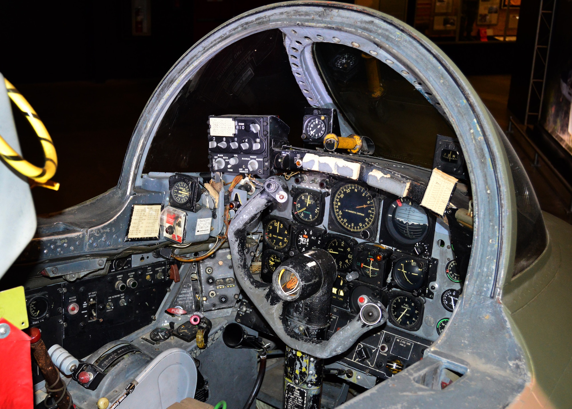 DAYTON, Ohio -- Martin B-57B Canberra front cockpit view in the Southeast Asia War Gallery at the National Museum of the U.S. Air Force. (U.S. Air Force photo by Ken LaRock)