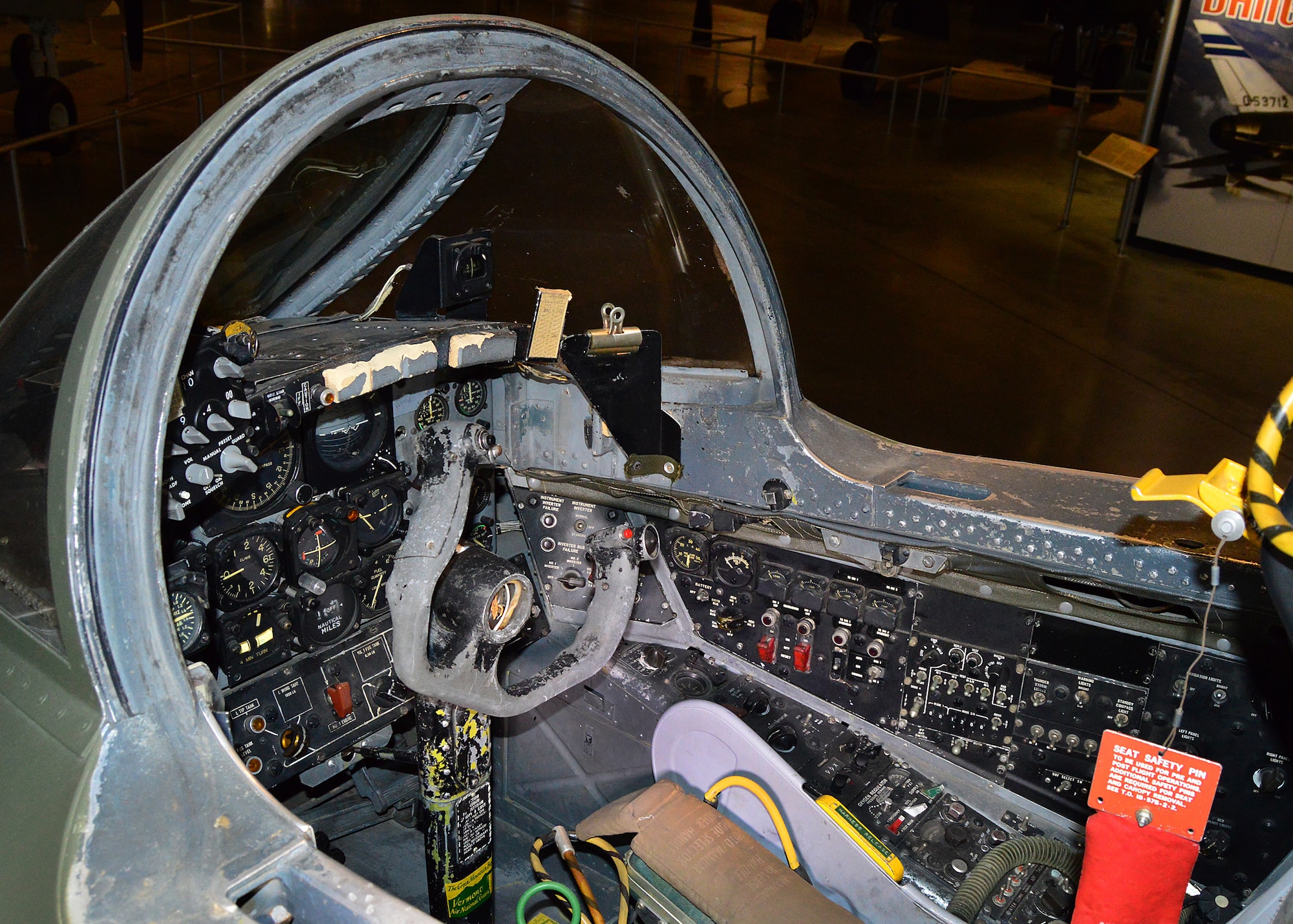 DAYTON, Ohio -- Martin B-57B Canberra front cockpit view in the Southeast Asia War Gallery at the National Museum of the U.S. Air Force. (U.S. Air Force photo by Ken LaRock)