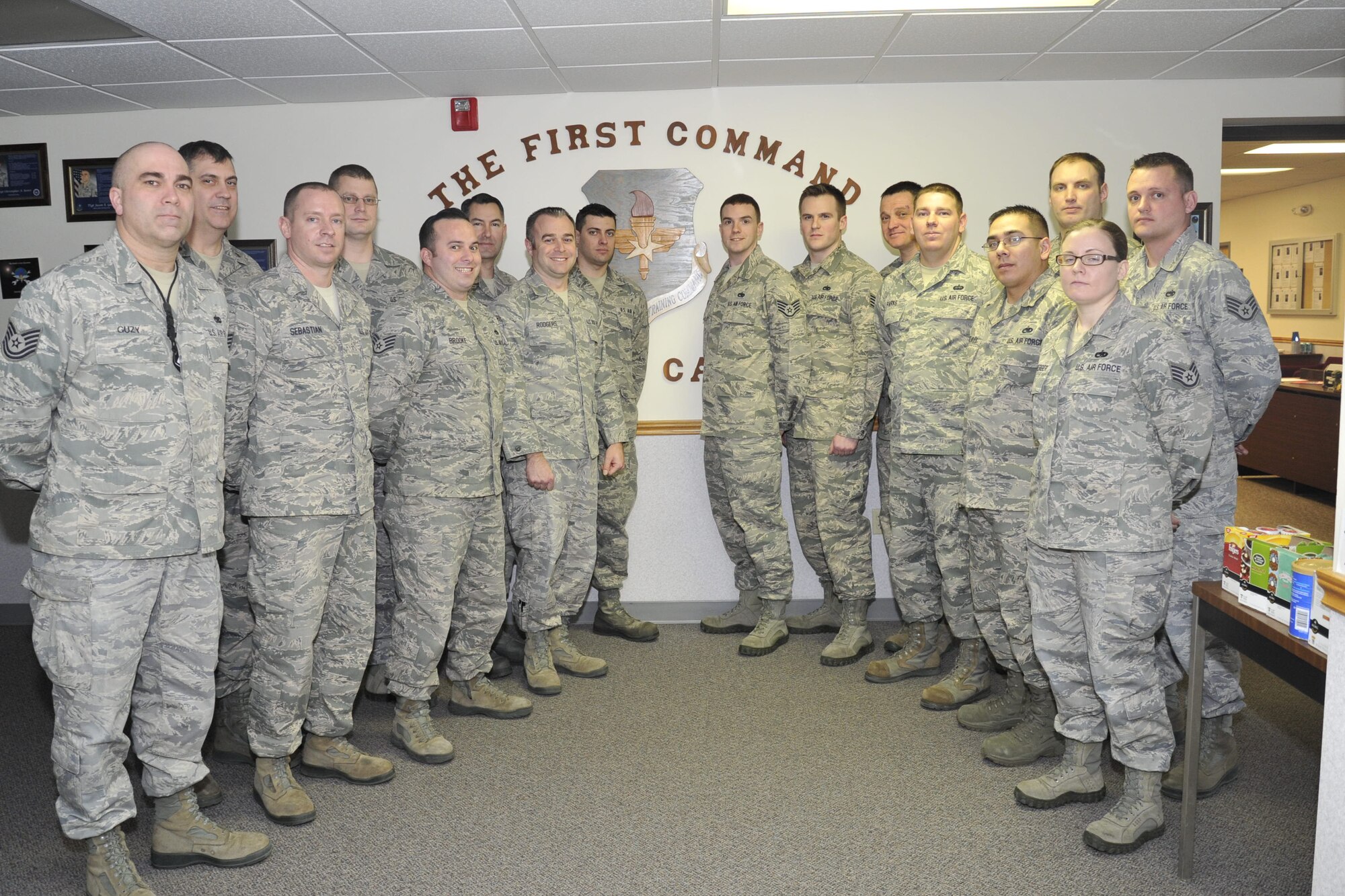 The 373rd Training Squadron, Detachment 13, staff pose for a group photo Feb. 13, 2015, at Fairchild Air Force Base, Wash. Detachment 13 specializes in hands on training supporting the 92nd Maintenance Group and offers more than 46 aircraft maintenance courses. (U.S. Air Force photo/Airman 1st Class Nicolo J. Daniello) 