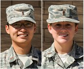Students with the 315th Training Squadron at Goodfellow AFB, Texas, 2nd Lts. Andrew Lim and Emily Bohnenkamp, rescued an 8-month-old baby girl from a vehicle accident Oct. 9.  (Courtesy photo by Airman 1st Class Devin Boyer/ Released)