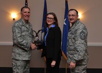 The 2014 Eighth Air Force Category I up to GS 8 Civilian of the Year - Ms. Angela Hearon, 8th AF. (U.S. Air Force photo/Senior Airman Joseph Raatz)