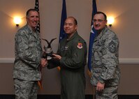 The 2014 Eighth Air Force Field Grade Officer of the Year - Maj. Allen Agnes, 608th Air Operations Center. (U.S. Air Force photo/Senior Airman Joseph Raatz)