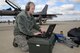 Senior Airman Jessalyn Schmaedeke, 148th Fighter Wing, Duluth, Minn. works on a Block 50 F-16  during a Sentry Savannah training exercise, Feb 10, 2015, Savannah, Ga.  The Sentry Savannah training exercise allows fighter pilots to participate in war simulations that depict what they would face in a real world scenario.  (U.S. Air National Guard photo by Master Sgt. Ralph Kapustka/Released)