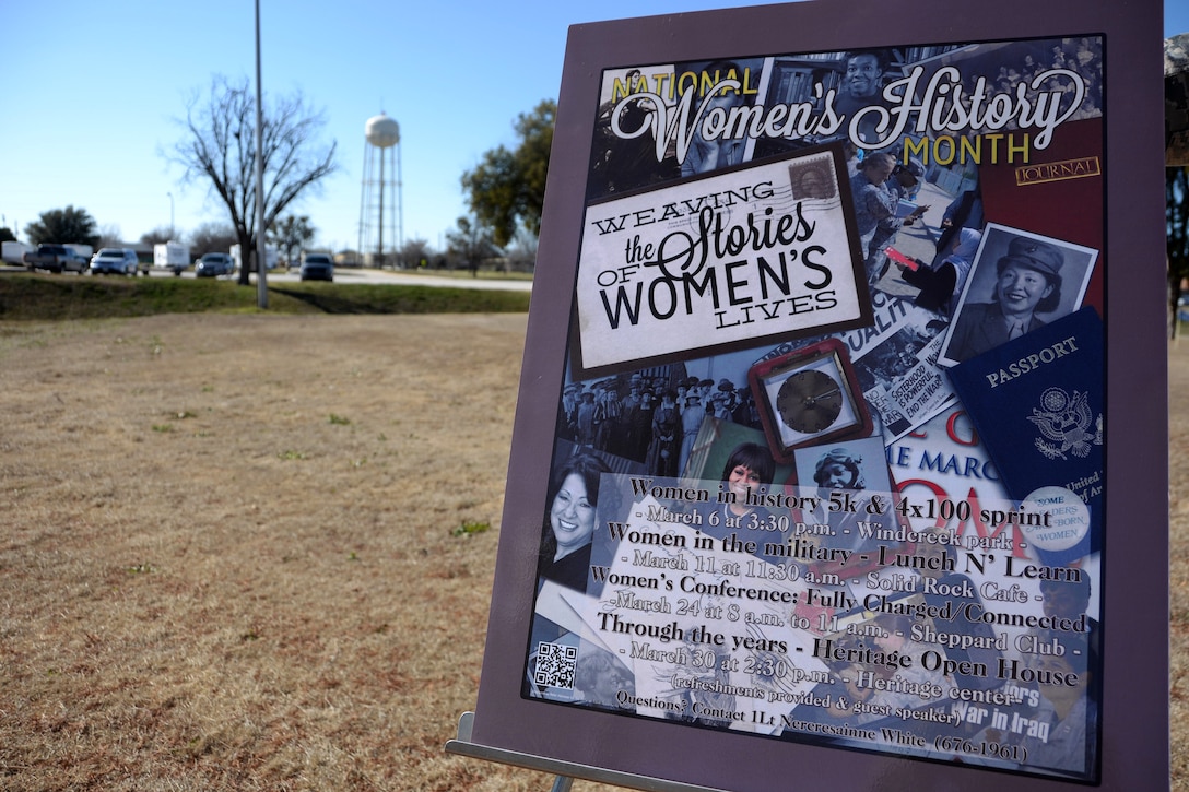 Women's History Month kicked off at Sheppard Air Force Base Texas with the "women in history" 5K fun run and team relay March 6, 2015. What started as Women's History Week in 1982 later transformed into a month-long appreciation for women's history in 1987. (U.S. Air Force photo/Airman 1st Class Robert L. McIlrath)