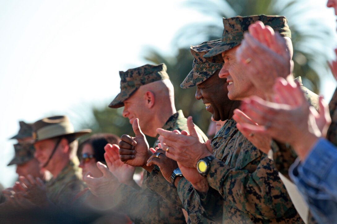 Sgt. Maj. Ronald L. Green, the 18th Sergeant Major of the Marine Corps, attends the Wounded Warrior Trials Opening Ceremony at Camp Pendleton, Calif., March 5, 2015. (U.S. Marine Corps photo by Sgt. Marionne T. Mangrum)