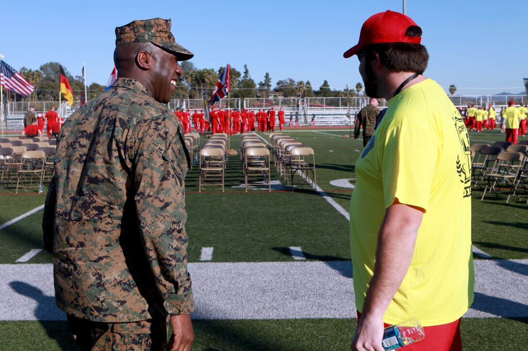 Sgt. Maj. Ronald L. Green, the 18th Sergeant Major of the Marine Corps, attends the Wounded Warrior Trials Opening Ceremony at Camp Pendleton, Calif., March 5, 2015. (U.S. Marine Corps photo by Sgt. Marionne T. Mangrum)