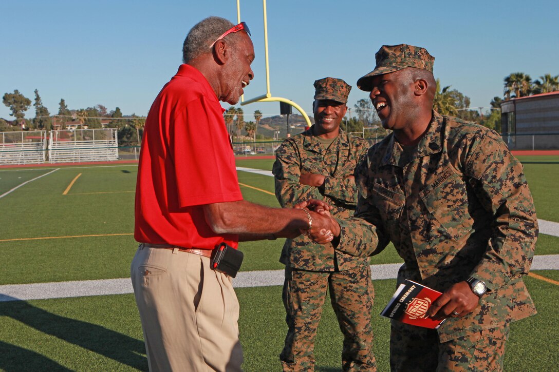 Sgt. Maj. Ronald L. Green, the 18th Sergeant Major of the Marine Corps, attends the Wounded Warrior Trials Opening Ceremony at Camp Pendleton, Calif., March 5, 2015. (U.S. Marine Corps photo by Sgt. Marionne T. Mangrum)