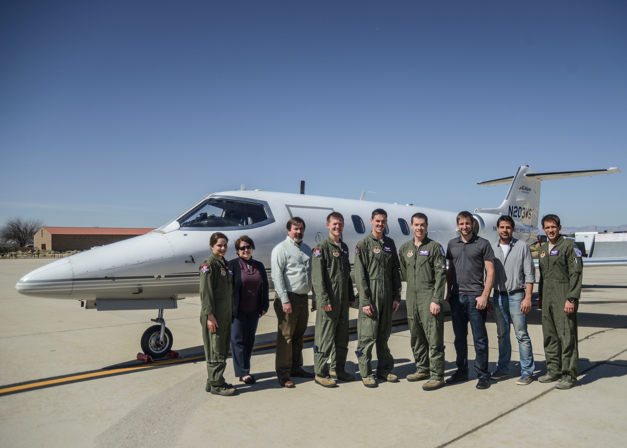 Students and professors from the USAF Test Pilot School and the University of Illinois are working together to test the L1 adaptive controller on Calspan’s variable stability Learjet. The HAVE CLASS controlled L1 adaptive stability study is being done as a Test Management Project, the equivalent of a master's degree thesis. (U.S. Air Force photo by Rebecca Amber)