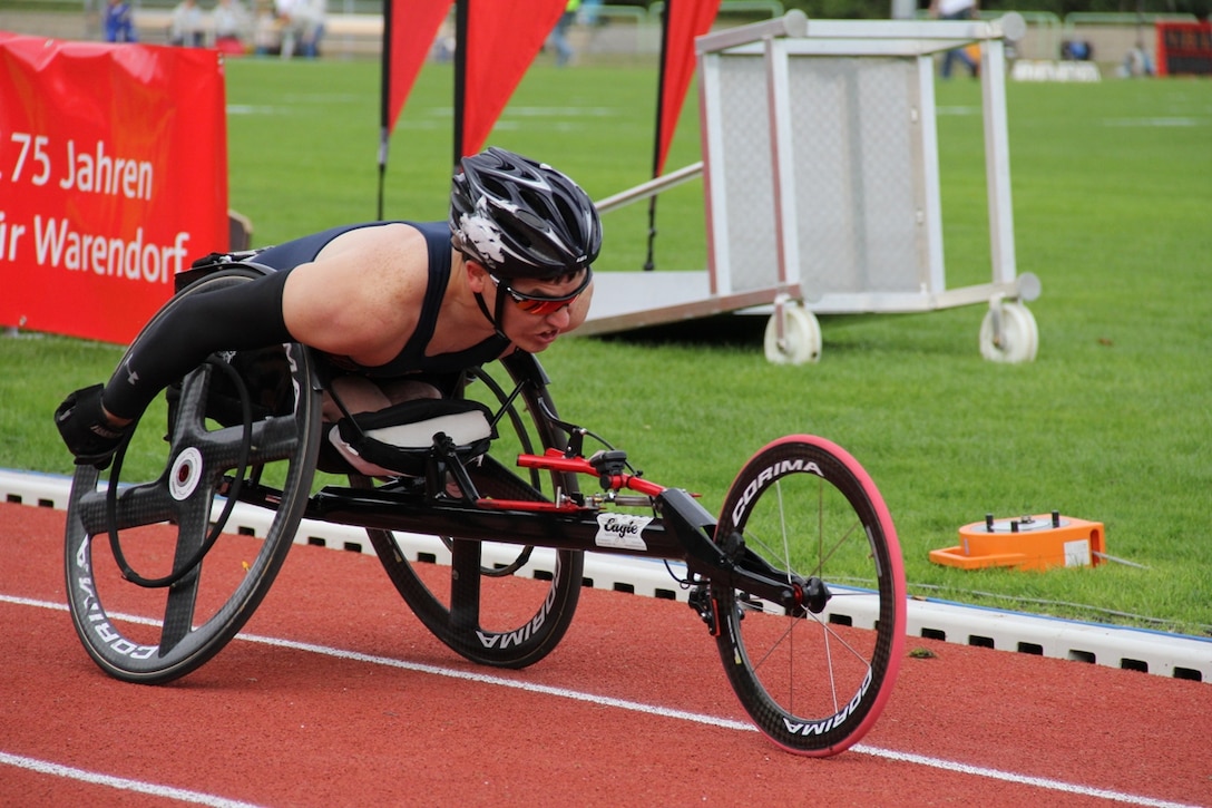 Marine Sgt. Ivan Sears competes at the 2013 CISM Para-Track and Field Championship in Warendorf, Germany. Team USA will participate at the 2015 Conseil International du Sport Militaire (CISM) Military World Games held in Mungyeong, South Korea 2-11 October