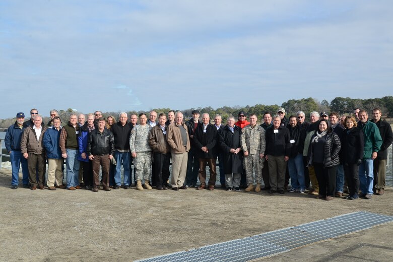 Inland Waterways Users Board members and other participants (pictured here on February 24, 2015) visited the Holt and Oliver Locks and Dams along the Black Warrior River.  The river is formed about 22 miles west of Birmingham.  Holt Lake, formed by the Holt Lock and Dam, Oliver Lake, formed by the Oliver Lock and Dam, and another reservoir encompass the entire course of the river for its upper 60 miles.  It stretches southeast into central Tuscaloosa County and Tuscaloosa, the largest city on the river.  