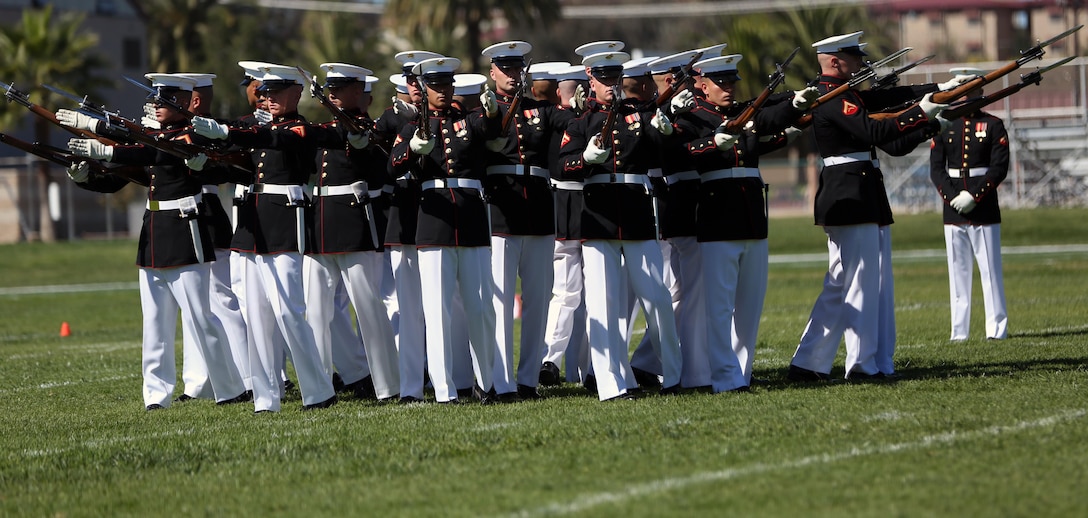The Marine Corps Battle Color Detachment performed in the 2015 Battle Colors Ceremony, Mar. 12. The Marine Corps Battle Color Detachment is a ceremonial unit from Marine Barracks Washington featuring "The Commandant's Own," The United States Marine Drum & Bugle Corps, The United States Marine Corps Silent Drill Platoon, and the Official Color Guard of the Marine Corps.