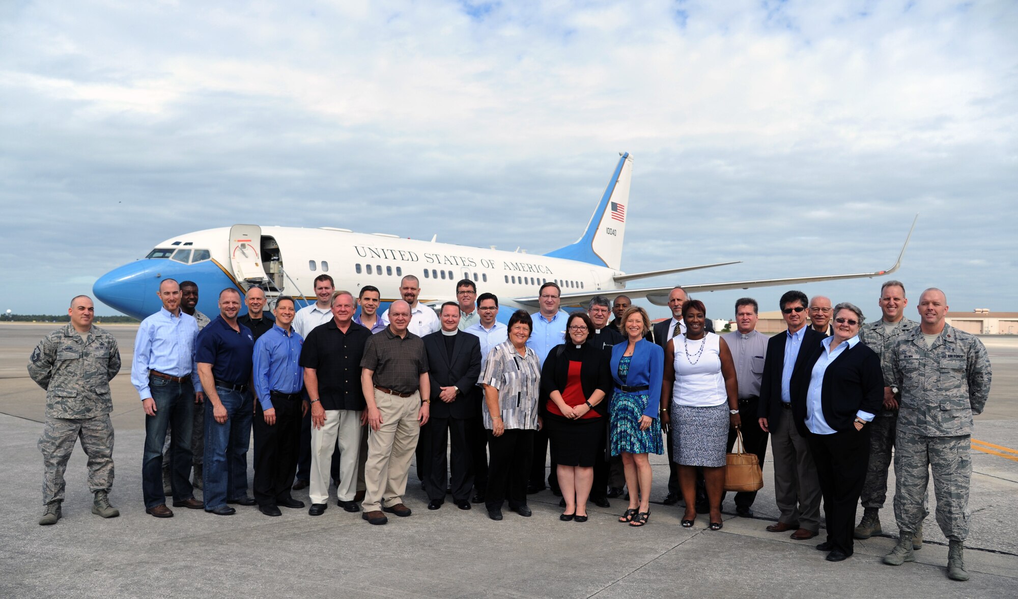 The Air Force Reserve Command’s 927th Air Refueling Wing, the Active Duty’s 6th Air Mobility Wing, the United States Central Command and the Special Operations Command Central, MacDill Air Force Base, Fla. joined forces March 9, to host more than two dozen religious leaders from Tampa and the surrounding communities. (U.S. Air Force photo/Tech. Sgt. Peter Dean)
