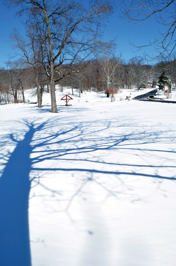 On March 6 the only sign of Thursday’s violent winter storm was a smooth blanket of snow aboard Marine Corps Base Quantico. Without a cloud in the sky, the sun left decorative shadow pictures over the golf course. 