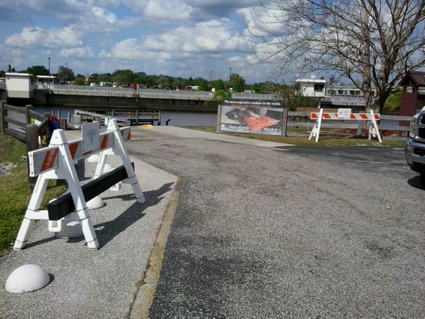 Boat ramp at the W.P. Franklin South Recreation Area at the W.P. Franklin Lock and Dam on the Caloosahatchee River.