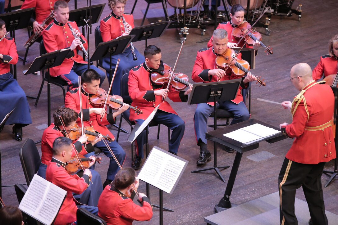 On March 15, 2015, the Marine Chamber Orchestra performed Marcello’s Concerto in C minor, Bach’s Brandenburg Concerto No. 5 in D, and Mendelssohn’s Symphony No. 3 “Scottish” at the Rachel M. Schlesinger Concert Hall and Arts Center in Alexandria, Va. (U.S. Marine Corps photo by Gunnery Sgt. Amanda Simmons/released)