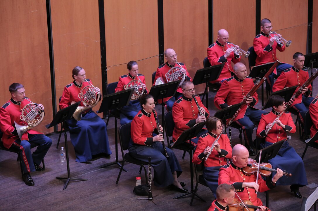 On March 15, 2015, the Marine Chamber Orchestra performed Marcello’s Concerto in C minor, Bach’s Brandenburg Concerto No. 5 in D, and Mendelssohn’s Symphony No. 3 “Scottish” at the Rachel M. Schlesinger Concert Hall and Arts Center in Alexandria, Va. (U.S. Marine Corps photo by Gunnery Sgt. Amanda Simmons/released)