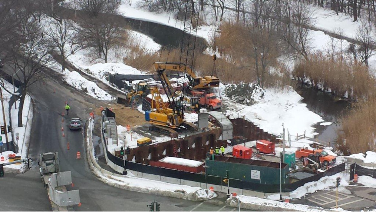 Aerial of Muddy River Flood Risk Management project