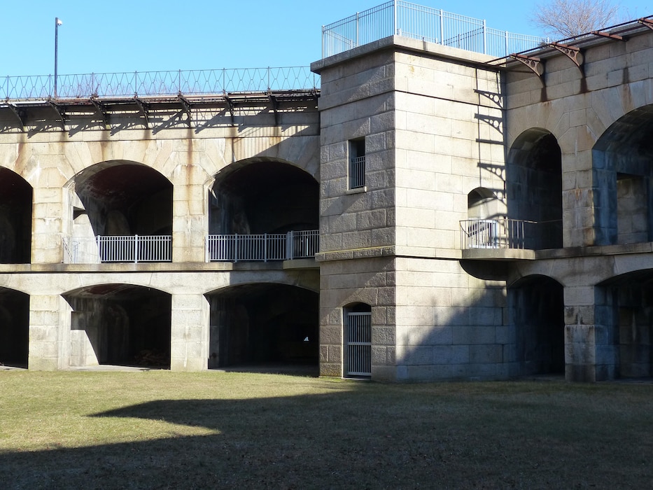 The New England District and Tantara Associated Corporation installed fall protection barricade railings all over Fort Rodman, New Bedford, Massachusetts.