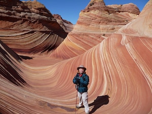 Col. Margie Humphrey, former Air Reserve Personnel Center commander, in a recent photo taken during a trip to the Coyote Buttes area of the Paria Canyon-Vermilion Cliffs Wilderness in Northern Arizona. Humphrey was Headquarters ARPC’s first female commander located at the former Lowry Air Force Base, Colorado. She served as the 24th ARPC commander from Nov. 5, 1997 – June 15, 2000. (U.S. Air Force courtesy photo)