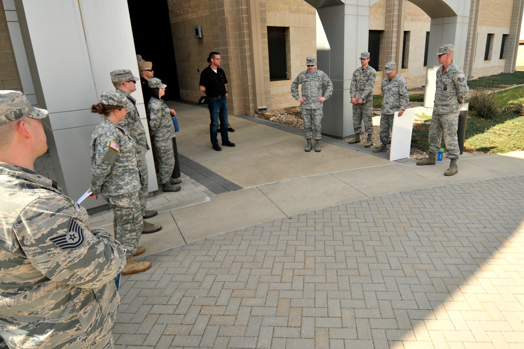 GOODFELLOW AIR FORCE BASE, Texas –Motorcycle safety representatives from various units around base gather for a meeting at the Norma Brown building March 13. Motorcycle safety representatives hold a meeting annually to report incidents and reaffirm safety awareness. (U.S. Air Force photo/ Senior Airman Scott Jackson)