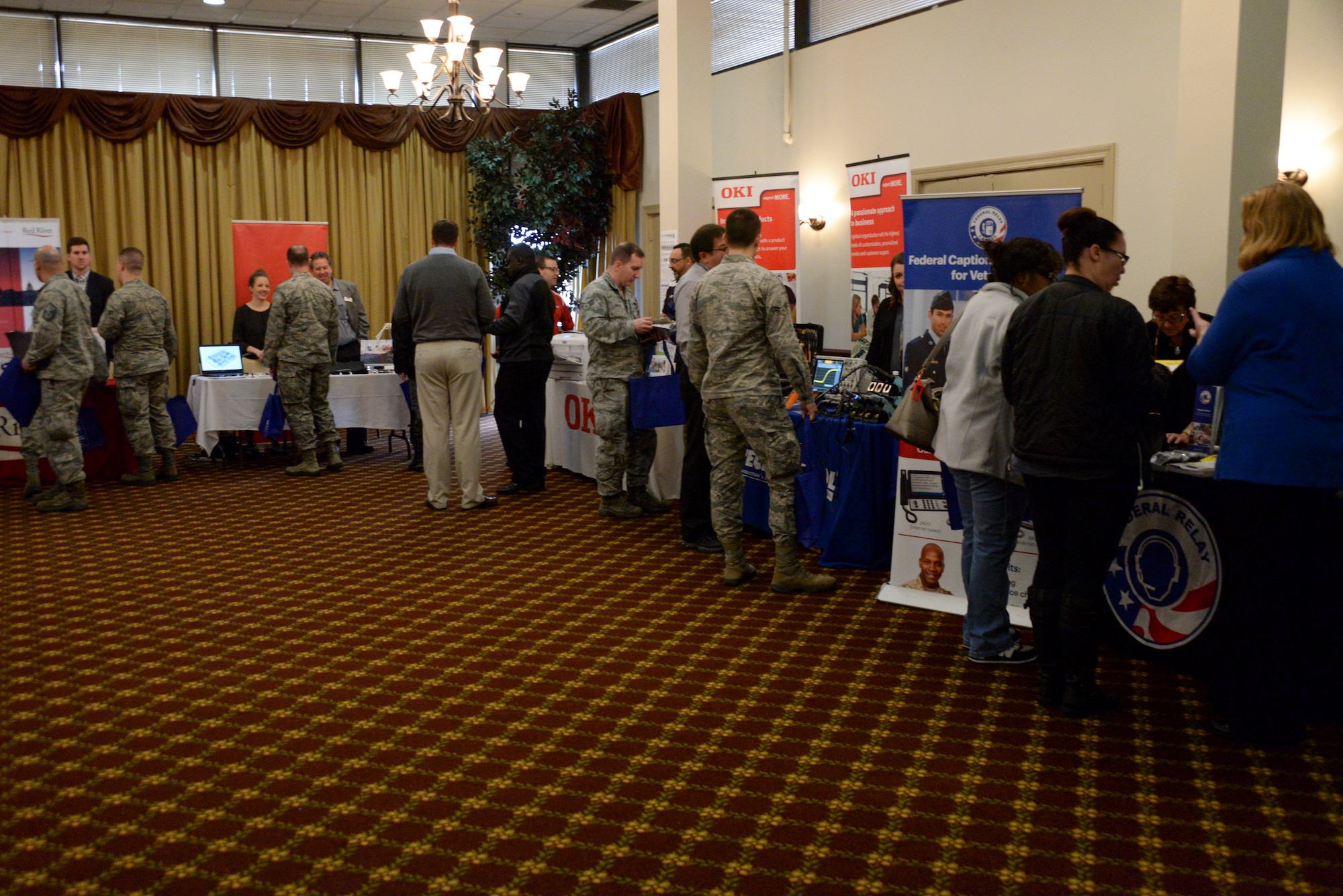Nearly 60 vendors from across the country came to Joint Base McGuire-Dix-Lakehurst, N.J., to share the technological advancements to joint base community members during the 7th Annual Joint Base McGuire-Dix-Lakehurst Information Technology Expo held at Tommy B's Community Activities Center, March 11, 2015. The expo is a way to bring the technology to the base without members using government funds to travel. (U.S. Air Force photo by Airman 1st Class Tara A. Williamson/Released)