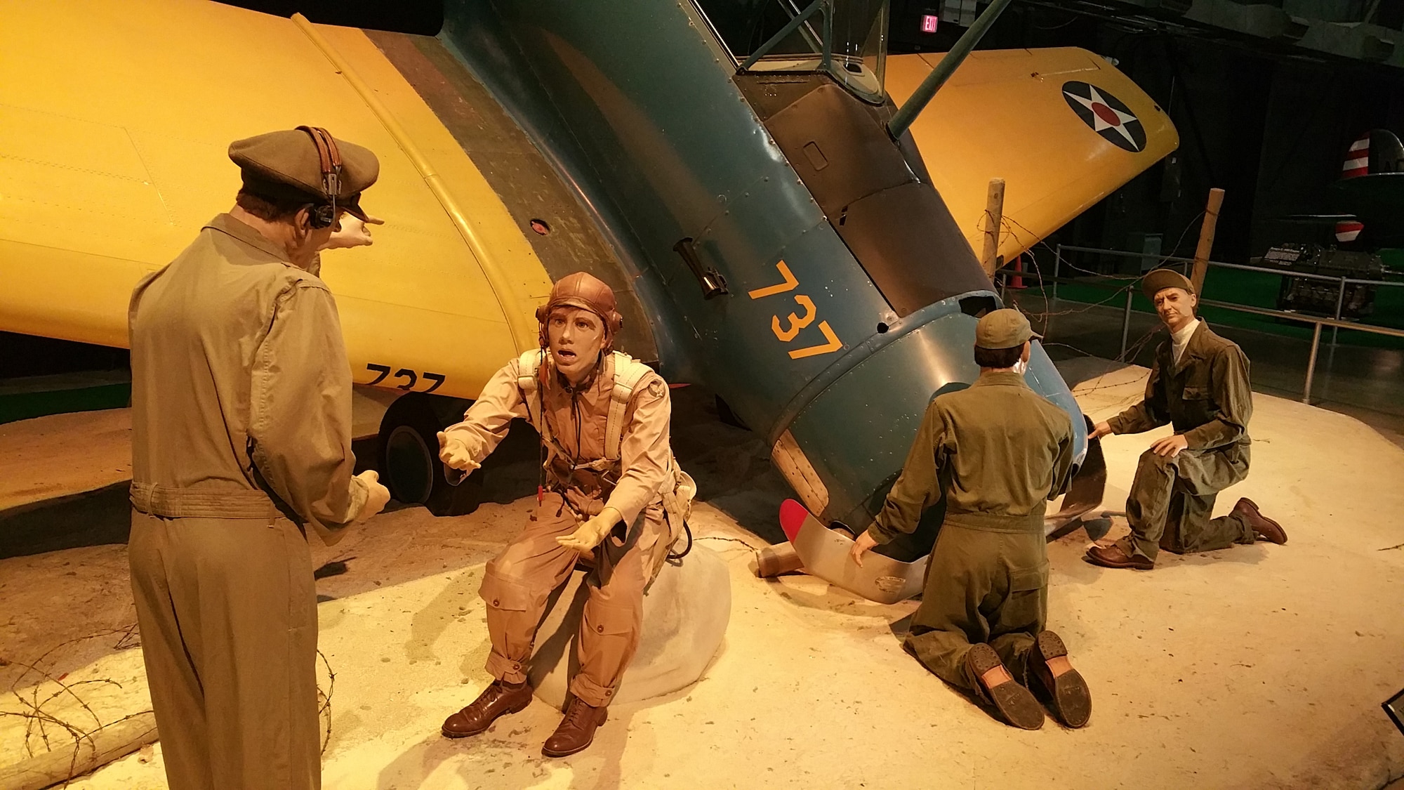 DAYTON, Ohio -- Trainer crash diorama in the Early Years Gallery at the National Museum of the United States Air Force. (U.S. Air Force photo)