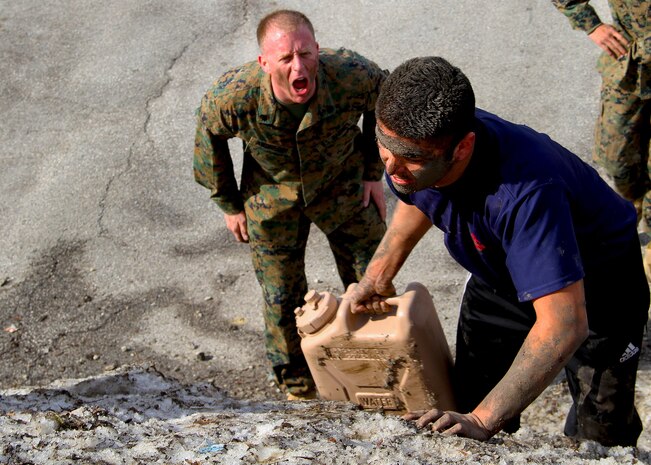 Recruiting Substation Aurora puts their Marine-applicant’s endurance to the test with a pack run through rugged terrain during an all-hands event, March 14. The applicants are a part of the Marine Corps’ Delayed Entry Program and are currently scheduled and preparing to ship to recruit training.