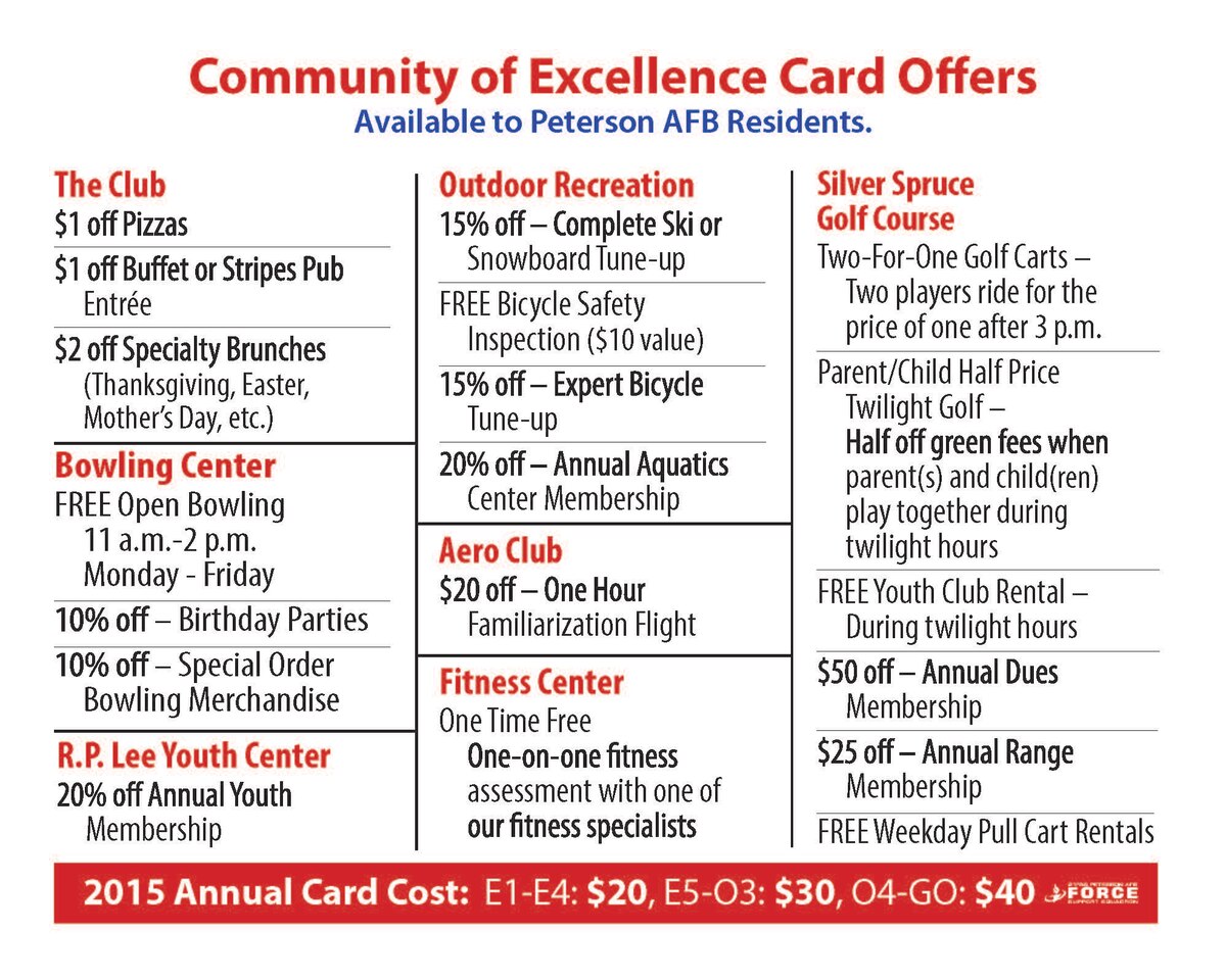 A community that plays together saves together > Peterson and Schriever