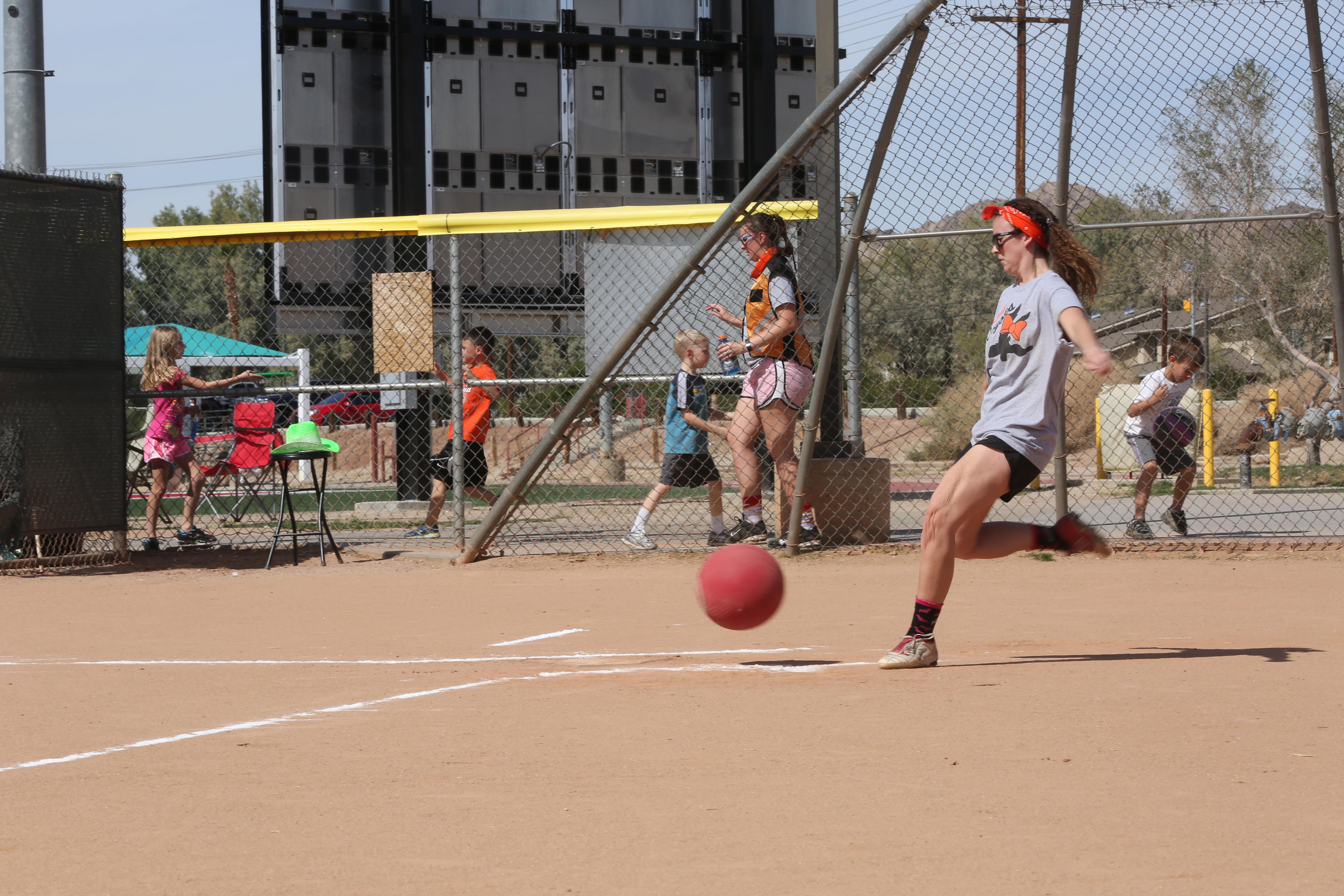 Spouses go toetotoe in kickball league