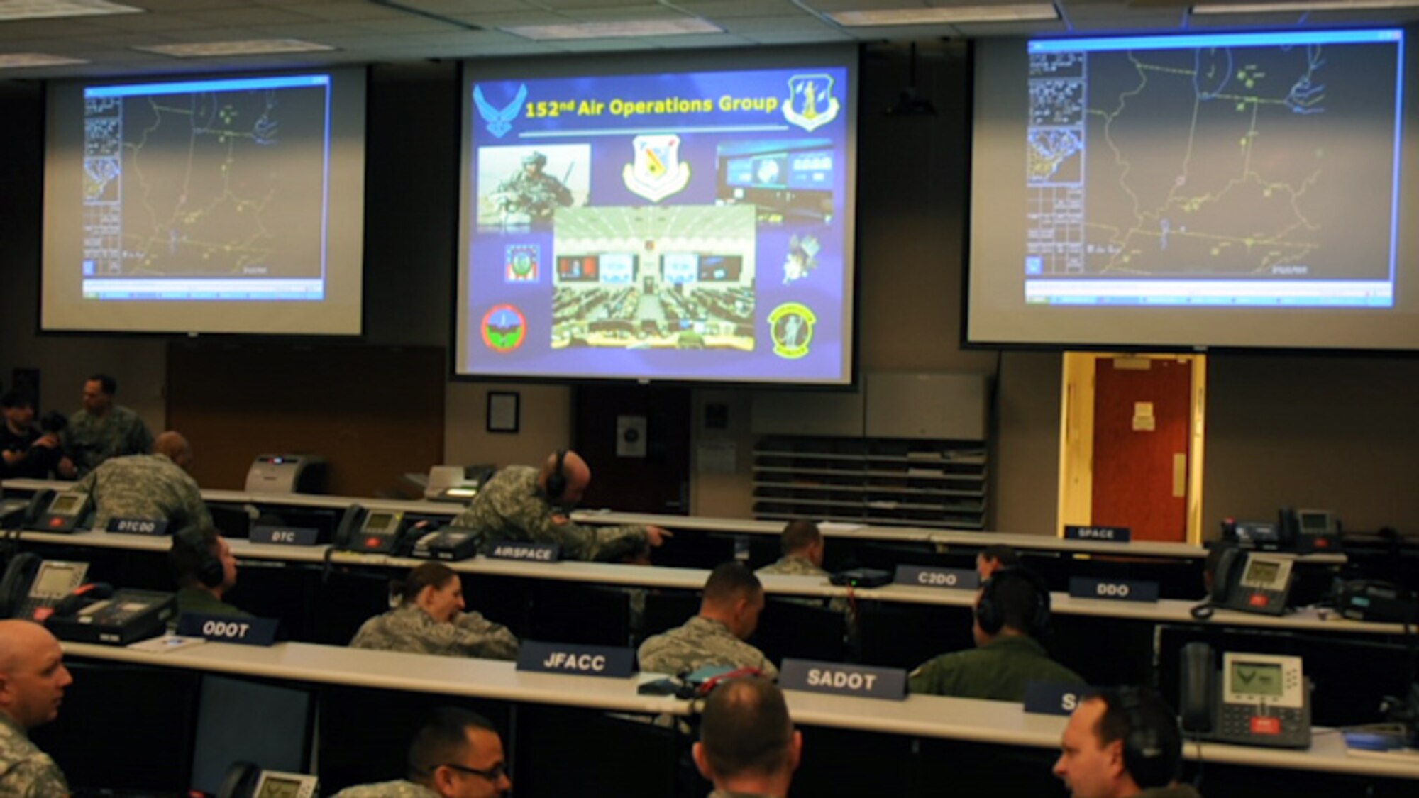 Members of the 152nd Air Operations Group participate in first ever Virtual Flag exercise at Hancock Field Feb. 18-26. (New York Air National Guard photo by Master Sgt. Eric Miller/Released)