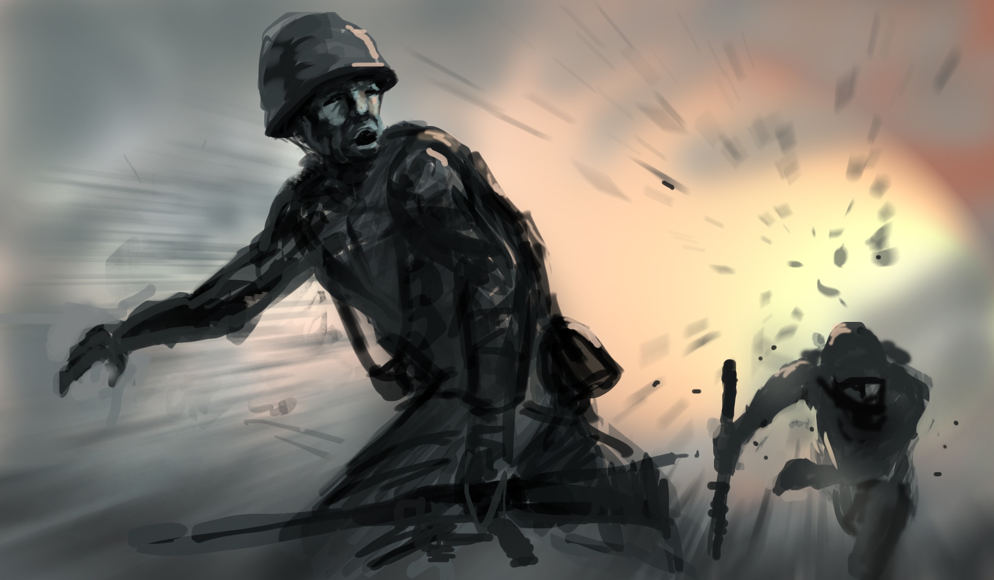 Digital painting created in Adobe Photoshop. This artwork was created to depict the US Army occupation in Vietnam and was inspired by the story of a Vietnam war veteran in Monterey, Calif. March 3, 2014. (U.S. Air Force art by Master Sgt. Elizabeth Concepcion/Released)