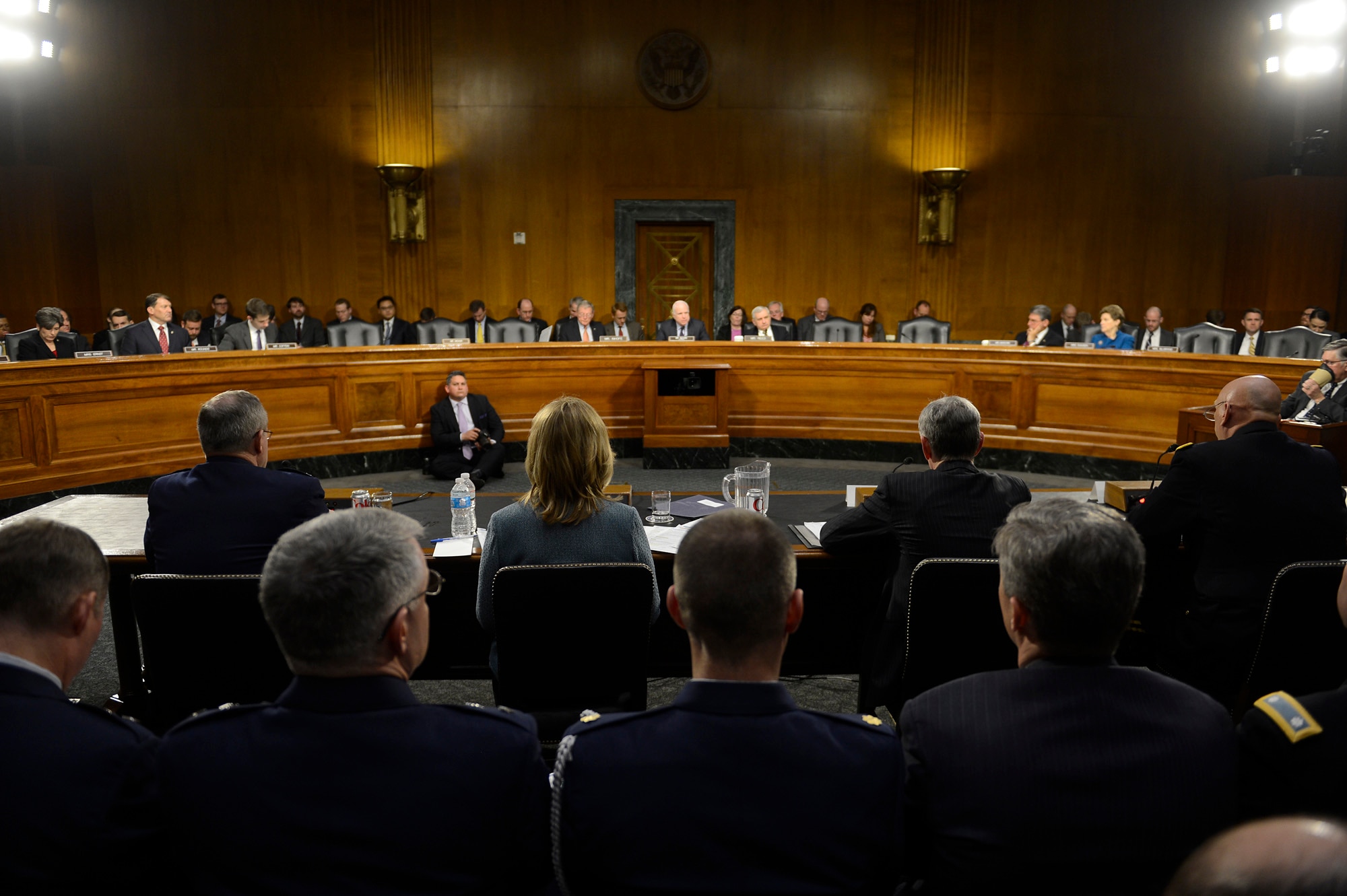 Air Force and Army senior leaders testify before the Senate Armed Services Committee  March 18, 2015, on both the Army's and Air Force Posture  for fiscal year 2016 in Washington, D.C.  Secretary of the Air Force Deborah Lee James and Air Force Chief of Staff Gen. Mark A. Welsh III delivered their budget proposal with Secretary of the Army John M. McHugh and Chief of Staff of the Army Gen. Raymond T. "Ray" Odierno.  (U.S. Air Force photo/Scott M. Ash)