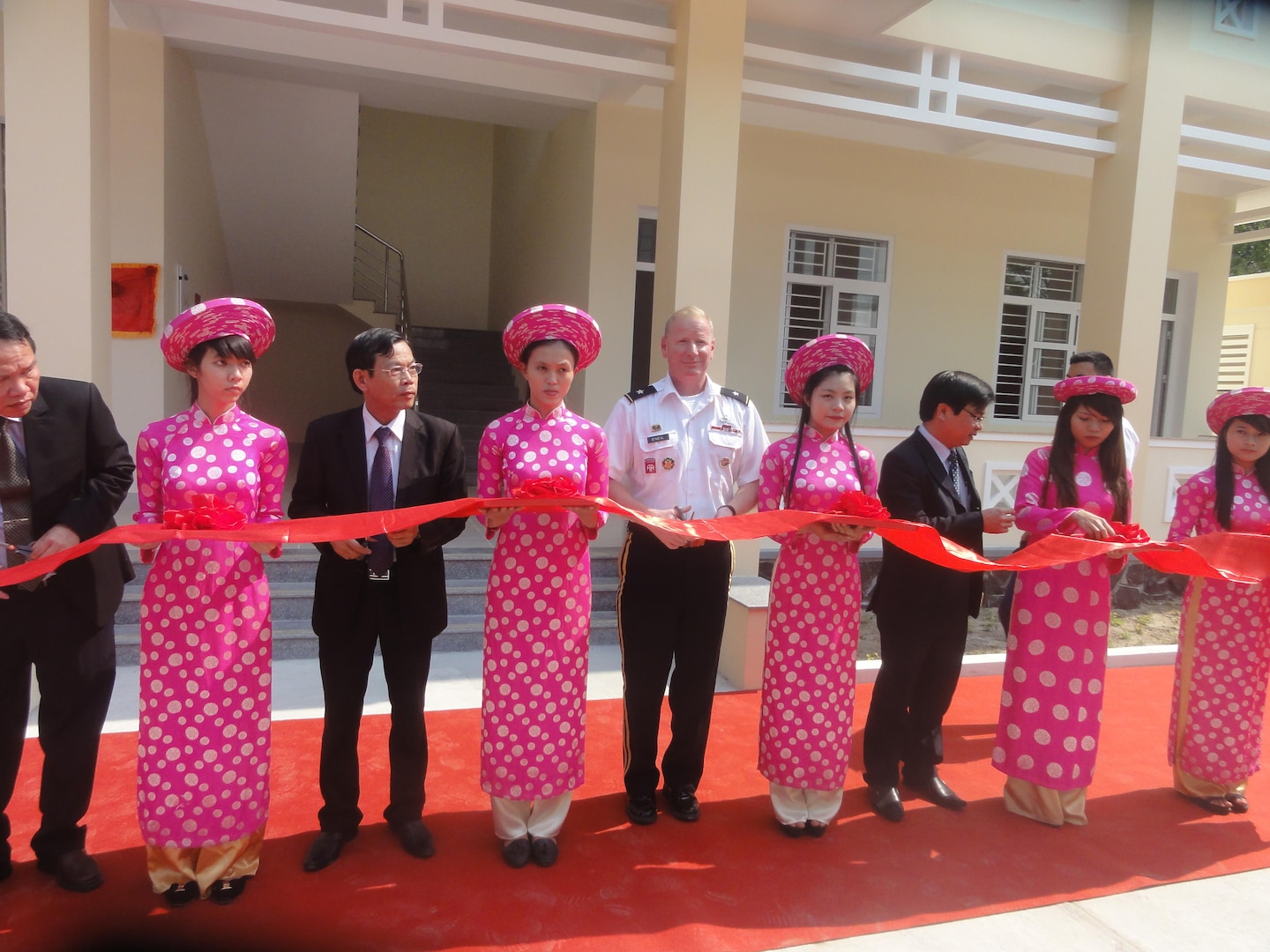 In this file photo, Quang Nam DMCC Ribbon cutting ceremony presented by Brig. Gen. John O’Neil, USPACOM J4 (center) and Mr. Nguyen Chin, Vice Chairman of Quang Nam Provincial People’s Committee (left) 
