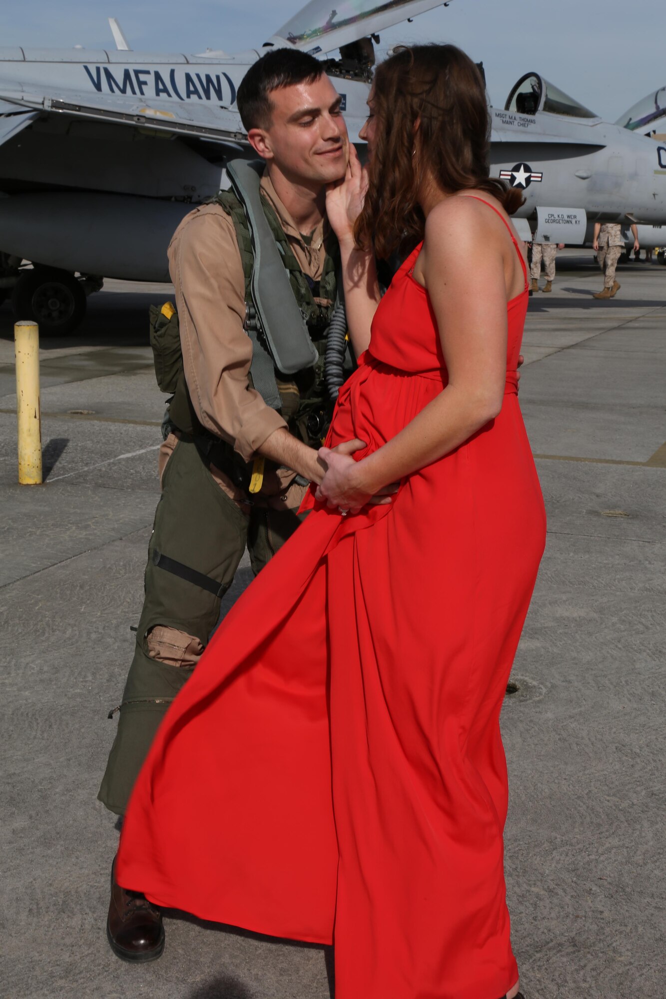 Families and friends gathered to welcome home the Marines of Marine All-Weather Fighter Attack Squadron 533 and Marine Aviation Logistics Squadron 31 with hugs and kisses, as they returned to Marine Corps Air Station Beaufort from a six-month deployment to Japan, March 10. “Marines partnered with the Japanese Self-Defense Forces and also made a few trips to Korea and Thailand to demonstrate interoperability between our military and theirs,” said Capt. Nils Alpers, a pilot for Marine All-Weather Fighter Attack Squadron 533.
