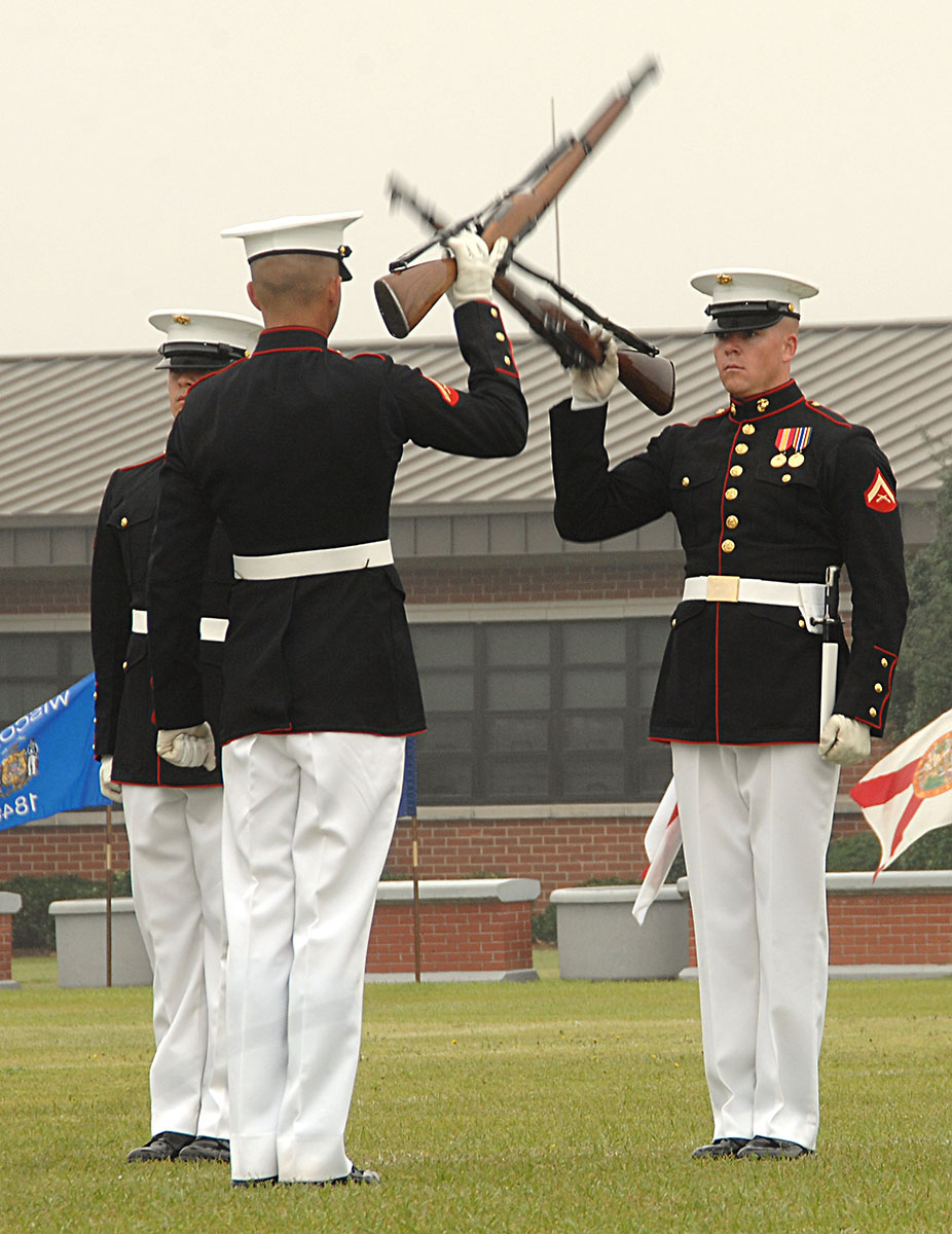 The Marines from 8th & I, consisting of the Silent Drill Platoon, "The Commandant's Own" Drum and Bugle Corps and the Marine Corps Color Guard, wowed Southwest Georgia again with their flawless performance and awe-inspiring showmanship on Schmid Field, Marine Corps Logistics Base Albany, March 20 in front of scores of spectators. 