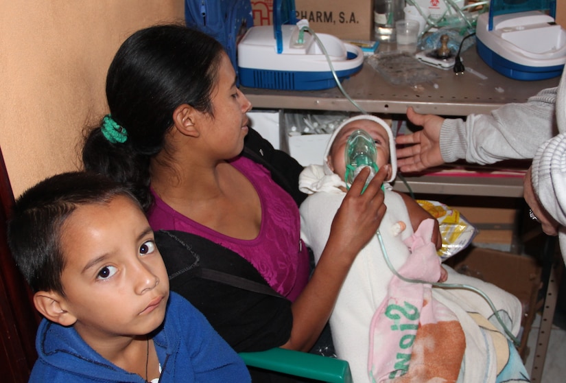 Honduran locals receive medical care during a Medical Readiness Training Exercise, March 11-15, 2015. Joint Task Force-Bravo's Medical Element (MEDEL), with support from JTF-Bravo’s Joint Security Forces and Army Forces Battalion, partnered with the Honduran Ministry of Health and the Honduran military to provide medical care to 5,352 people and performed 11 surgeries over three days in the Department of Copan and Lempira, Honduras during a Mobile Surgical Team (MST), Medical Readiness Training Exercise (MEDRETE), and a Medical Partnership Exercise (MPE). (Photo by U.S. Army Sgt. Stephanie Tucker)