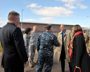 The commonwealth of Pennsylvania Congress representative Thomas Marino, second from right, meets with Joint Intelligence Operations Center, Europe Analytic Center leadership during a visit to RAF Molesworth, United Kingdom, March 22, 2015. U.S. congressional members visited the base to discuss future military funding and support. (U.S. Air Force photo by Staff Sgt. Ashley Hawkins/Released)