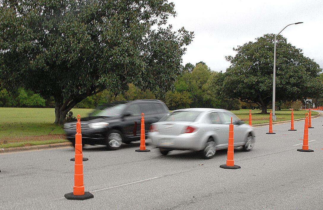 Motorists entering Marine Corps Logistics Base Albany can expect major changes in traffic patterns and potential delays due to the installation of barriers for the next 30 days. 